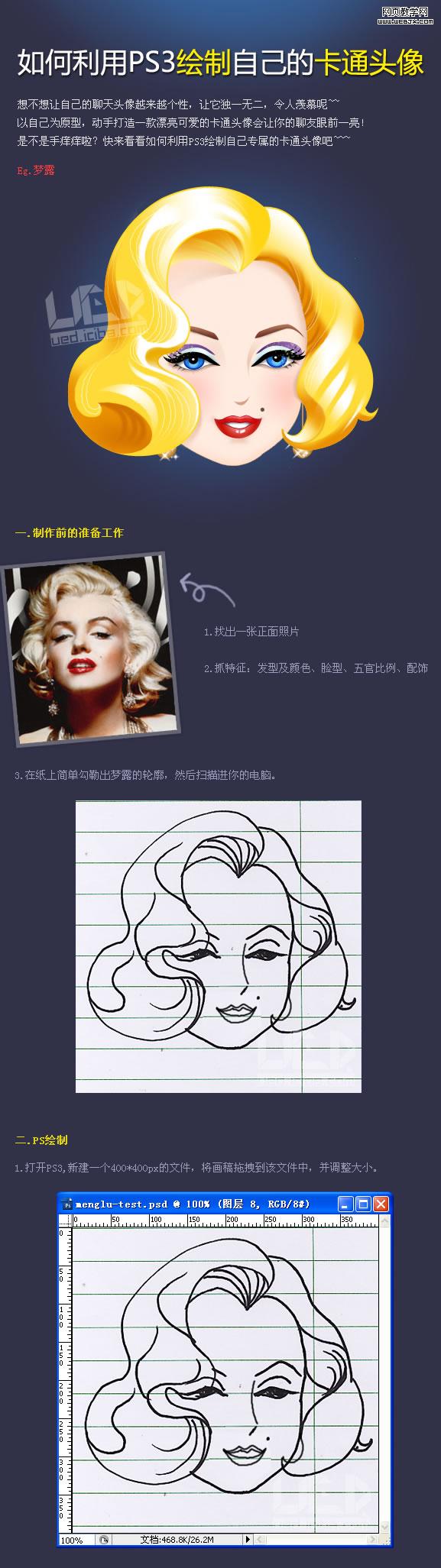 Photoshop手繪教程:繪制可愛的卡通頭像