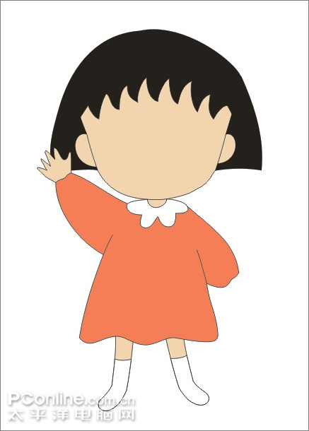 coreldraw繪制兒童節(jié)插畫櫻桃小丸子